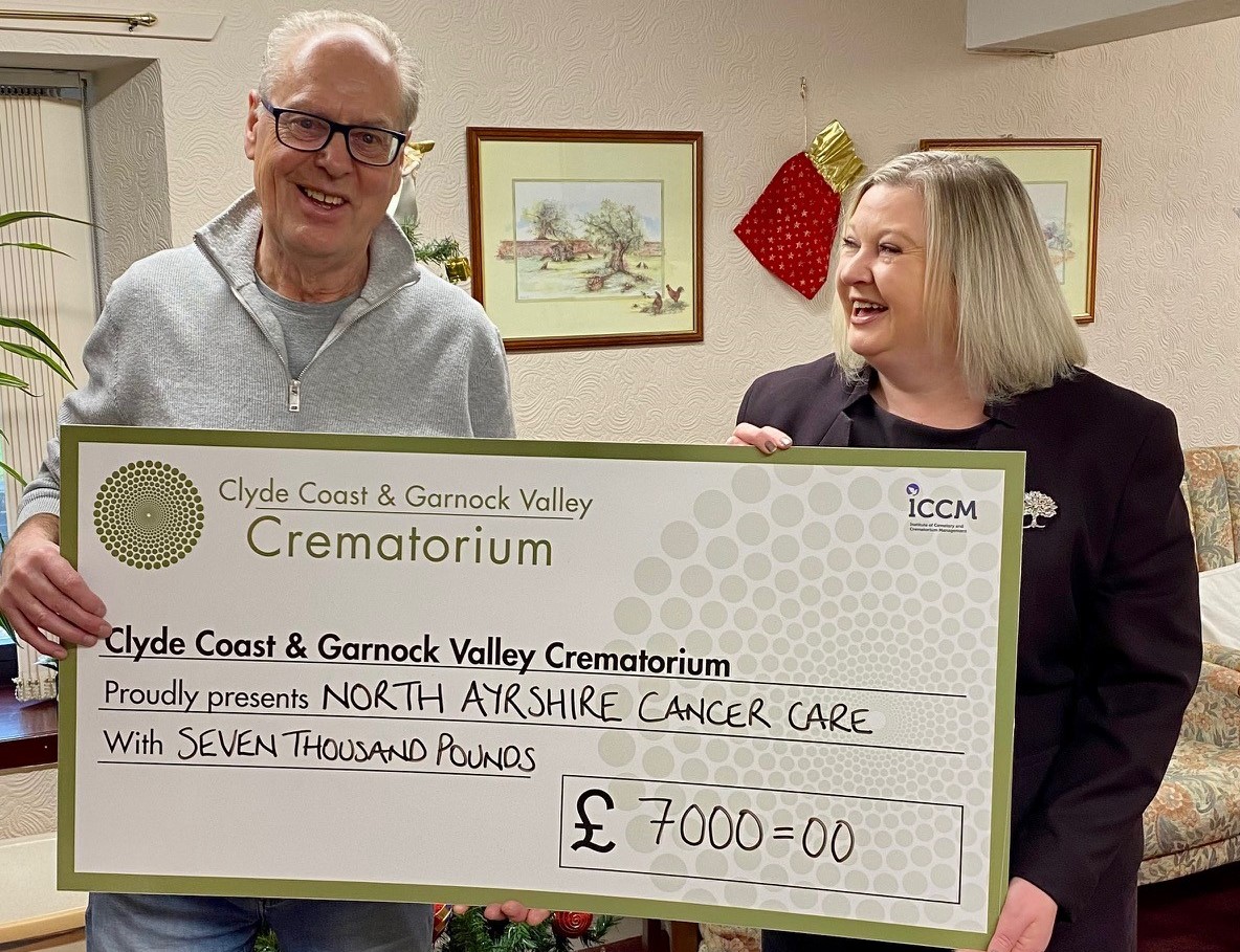 Clyde Coast & Garnock Valley Crematorium Raises Vital Funds for North Ayrshire Cancer Care